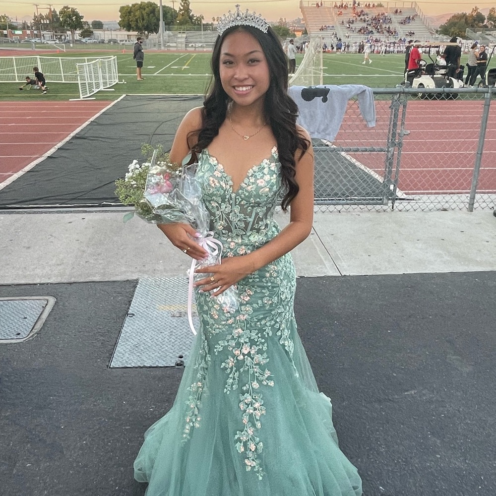 Floral Mermaid Prom Dress